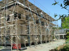 scaffolding for limestone exterior 